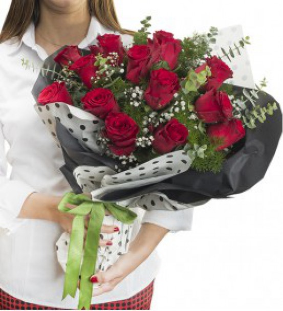 Kırmızı Gül Buketi 13 Adet